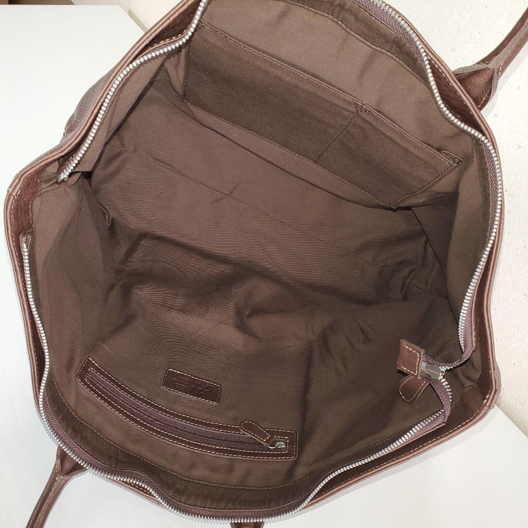 H 1203 MANO FECE マノフェス 大型ボストンバッグ トートバッグ茶