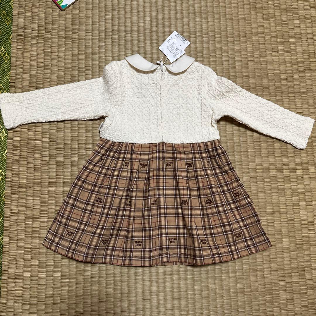 ミキハウス　チェック柄ワンピース　80