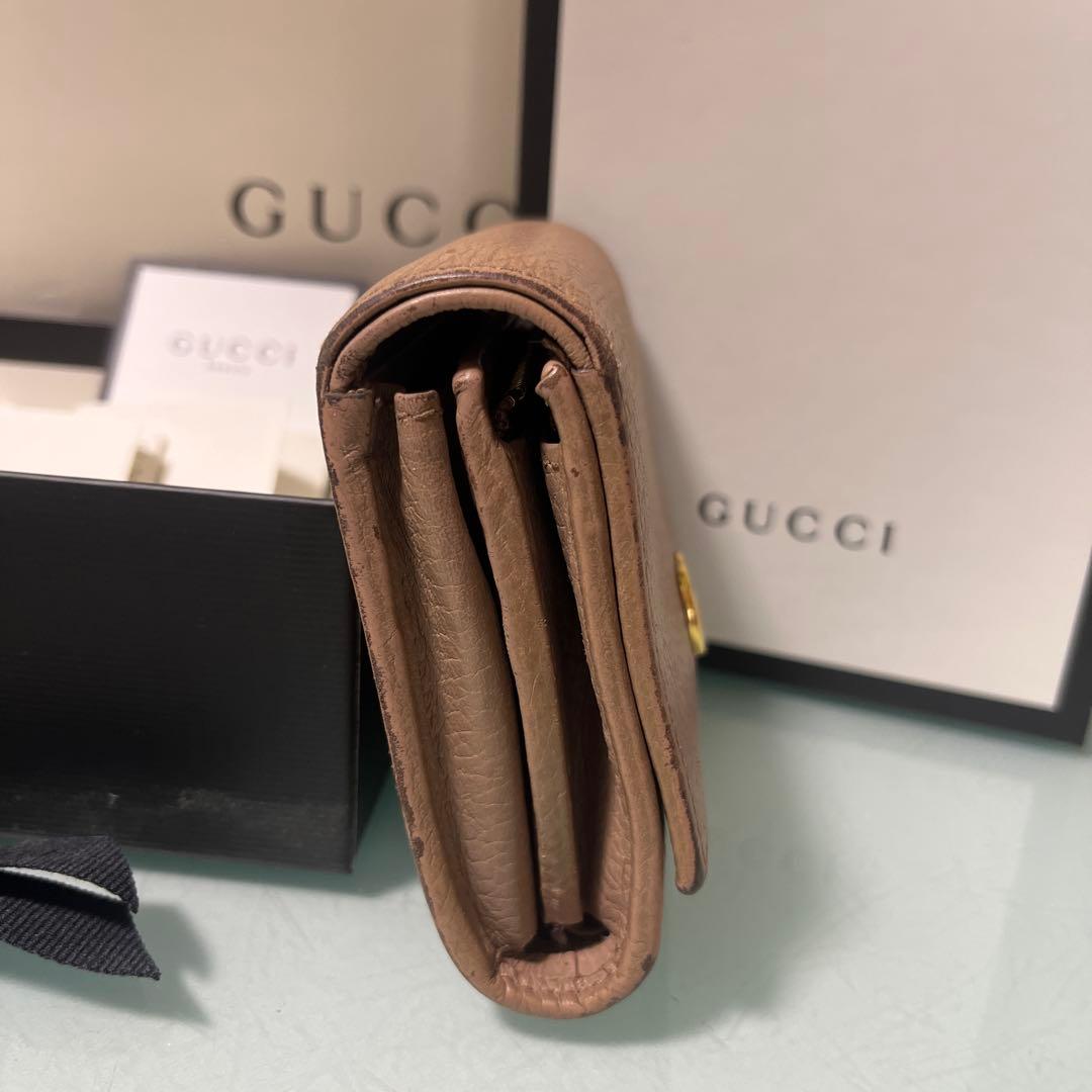GUCCI グッチマーモントGG二つ折り財布 ベージュ