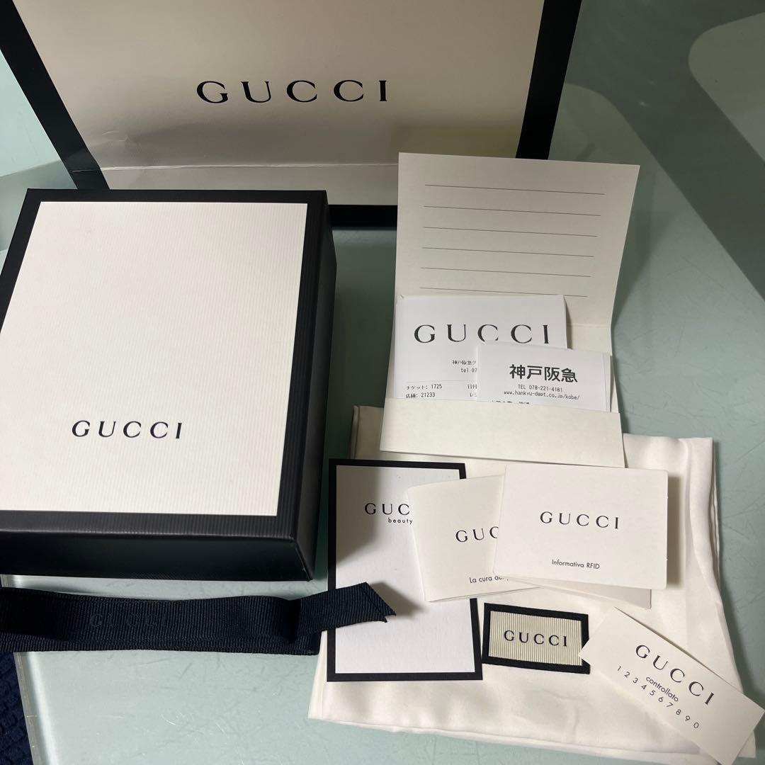 GUCCI グッチマーモントGG二つ折り財布 ベージュ