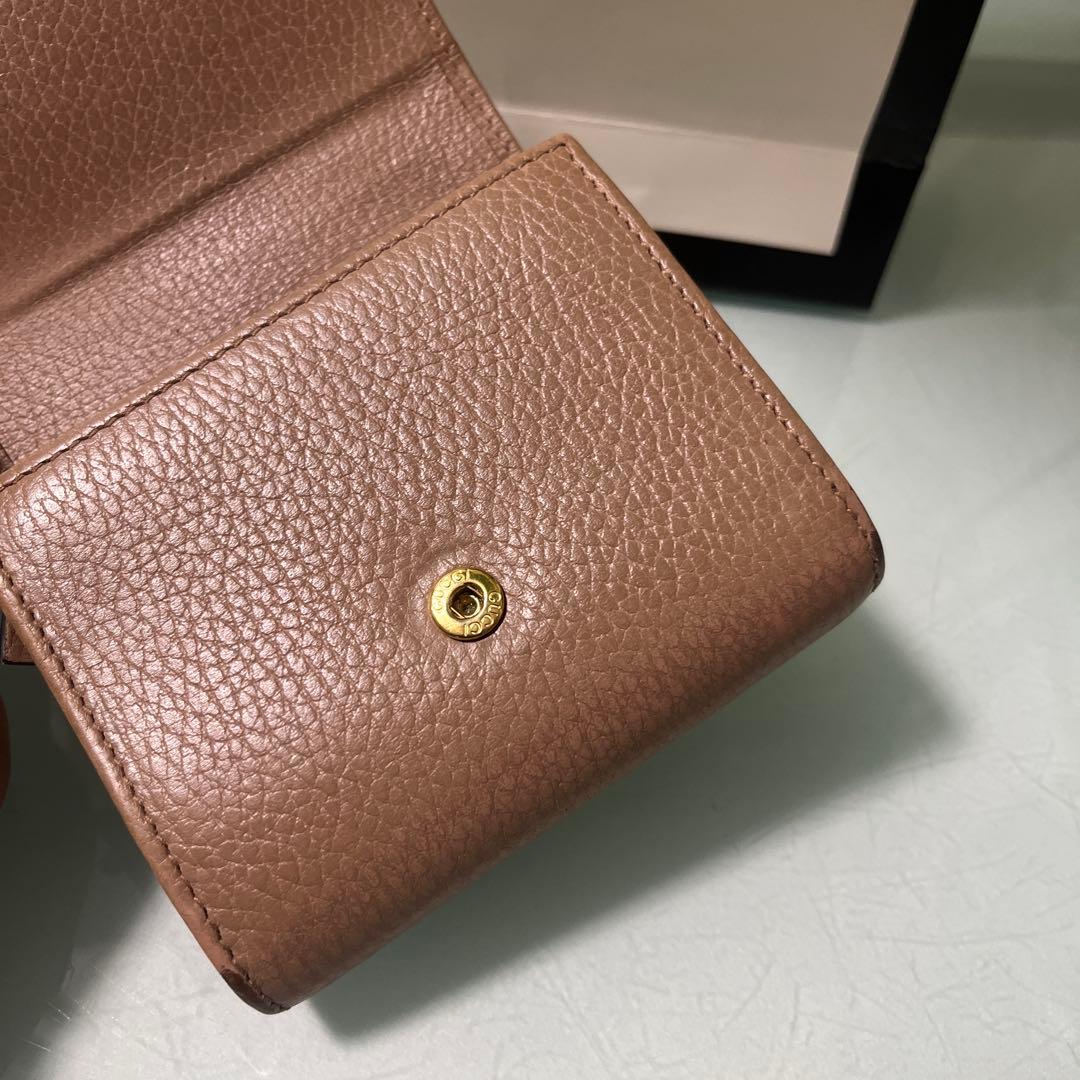 GUCCI グッチマーモントGG二つ折り財布 ベージュ