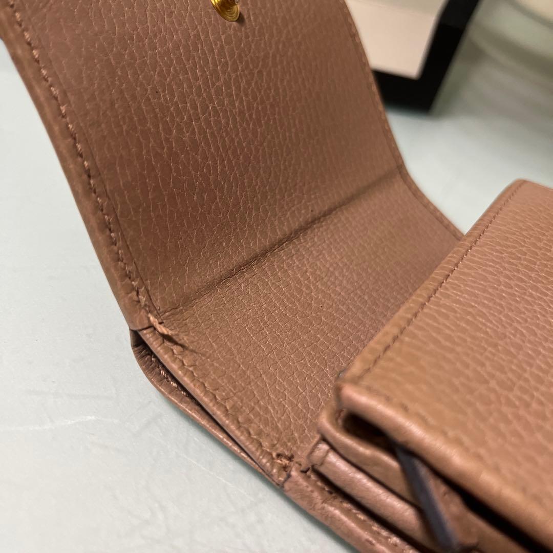 GUCCI グッチマーモントGG二つ折り財布 ベージュ