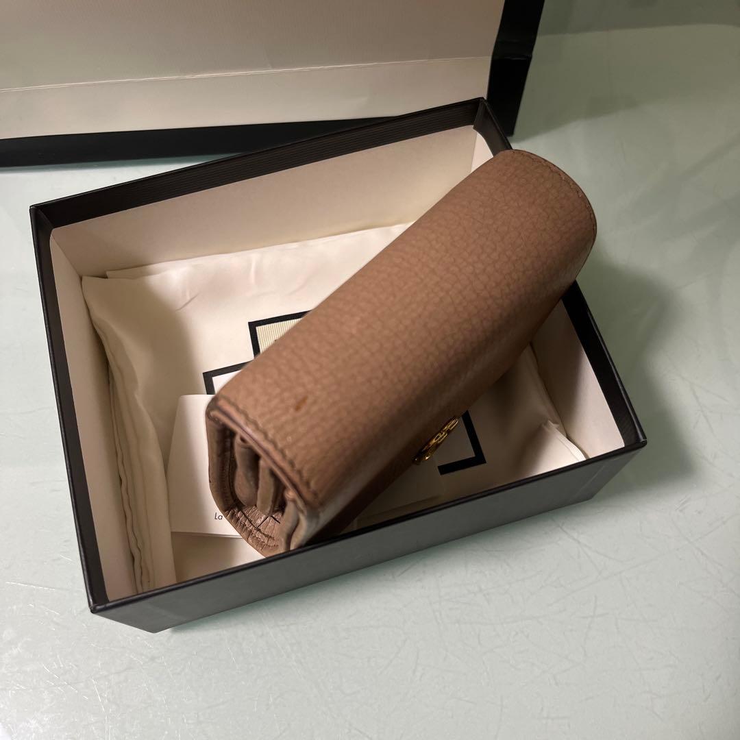 GUCCI グッチマーモントGG二つ折り財布 ベージュ