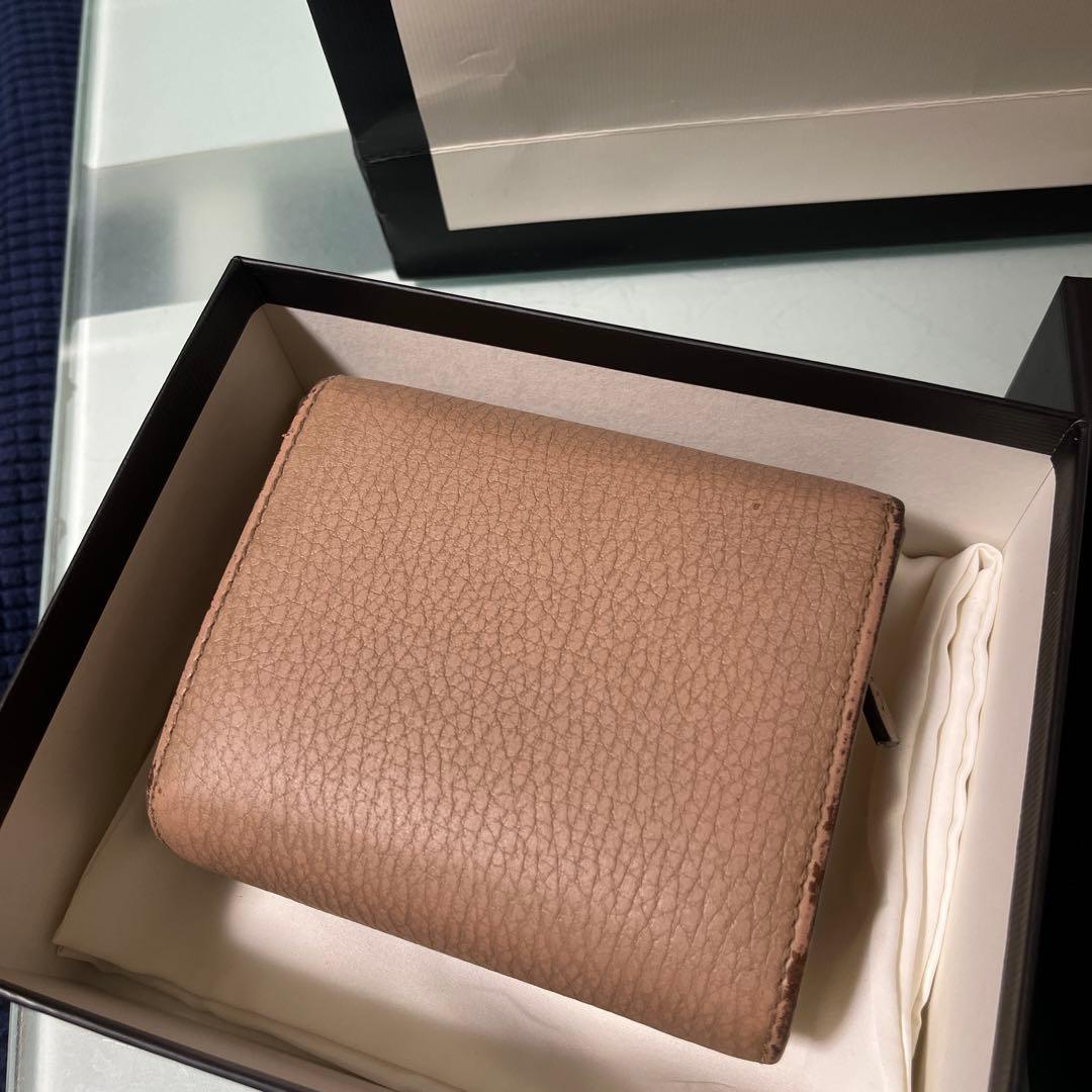 GUCCI グッチマーモントGG二つ折り財布 ベージュ