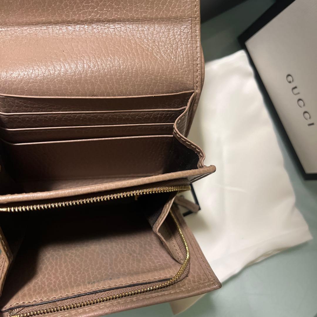 GUCCI グッチマーモントGG二つ折り財布 ベージュ