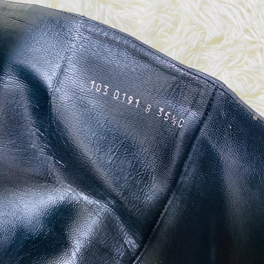 GUCCI グッチ シェリーライン ロングブーツ レザー　ブラック