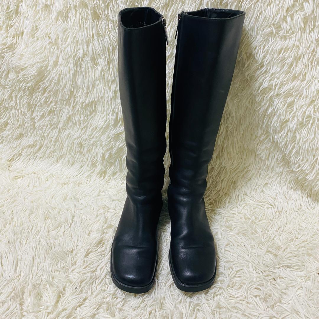 GUCCI グッチ シェリーライン ロングブーツ レザー　ブラック
