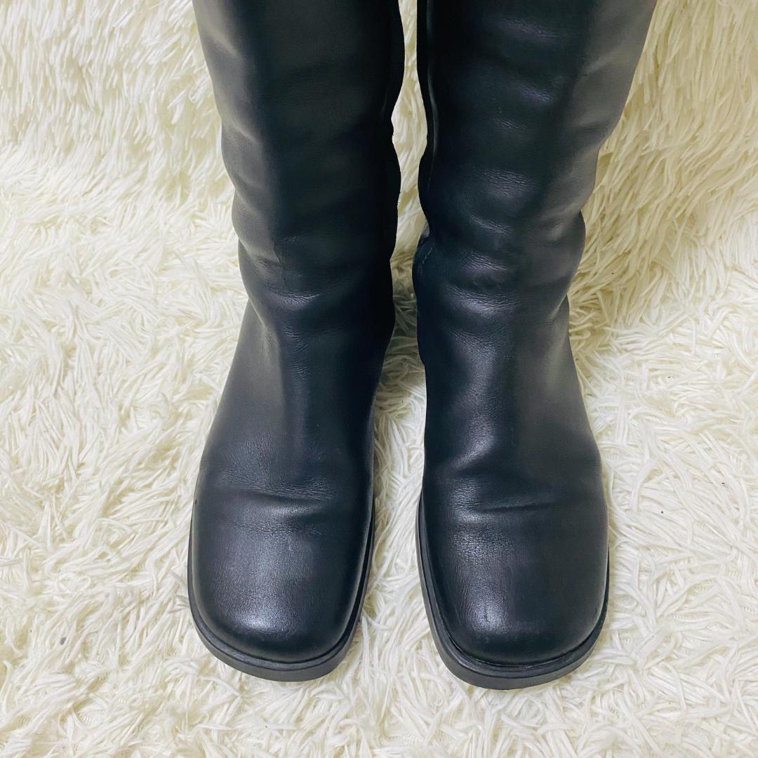 GUCCI グッチ シェリーライン ロングブーツ レザー　ブラック