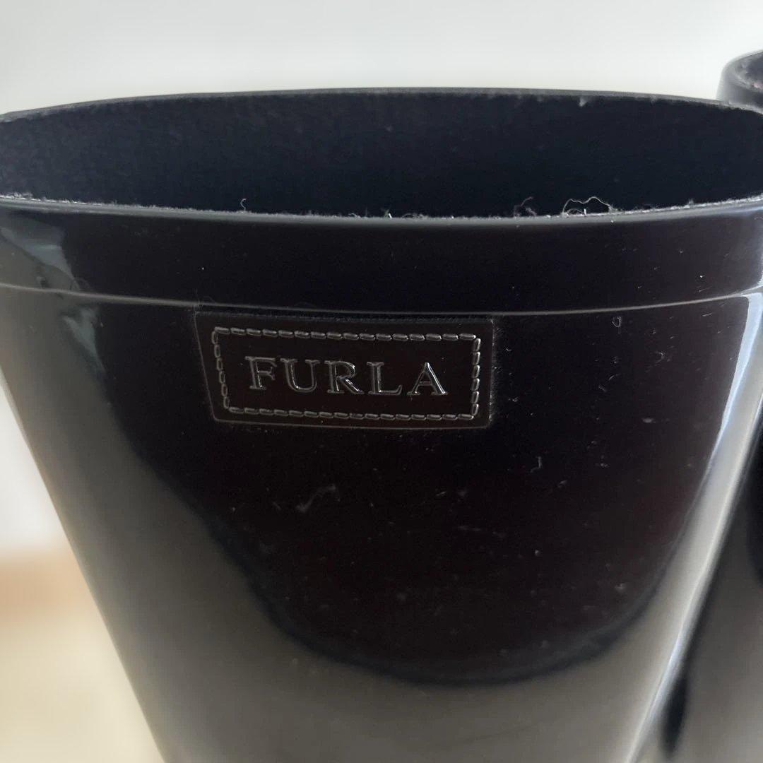 FURLA ブラック長靴・レインブーツ