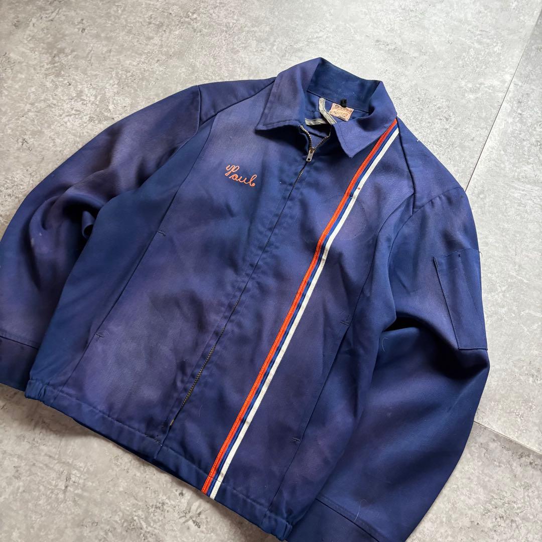 古着　50s 60s コットン　ギャバジン　ジャケット　ギャバジャン　ウィップ