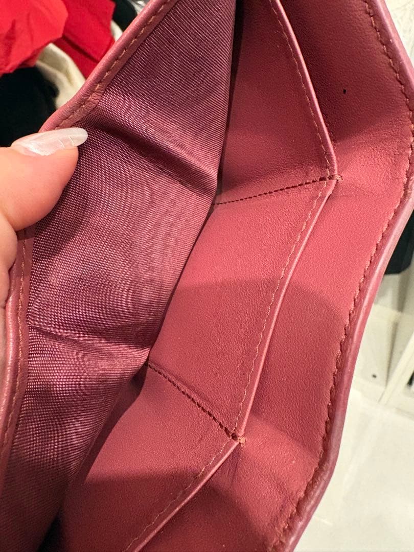 Dior バーガンディ 三つ折り財布