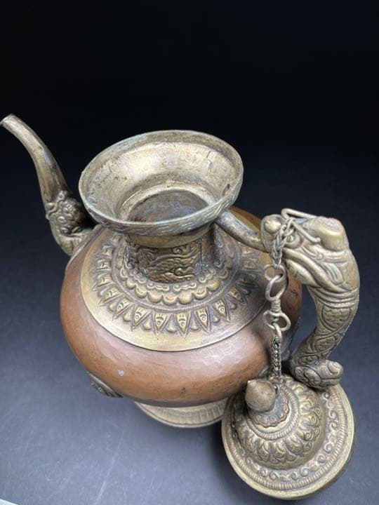 銅製水注 茶道具 インテリア 水次 水つぎ 煎茶 水差し中古品