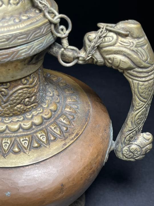 銅製水注 茶道具 インテリア 水次 水つぎ 煎茶 水差し中古品