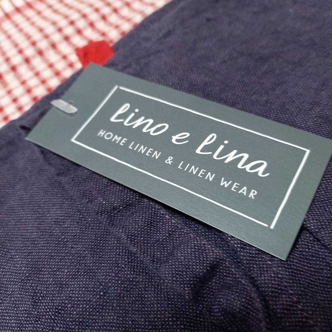 lino e lina ダークパープル リネンエプロン