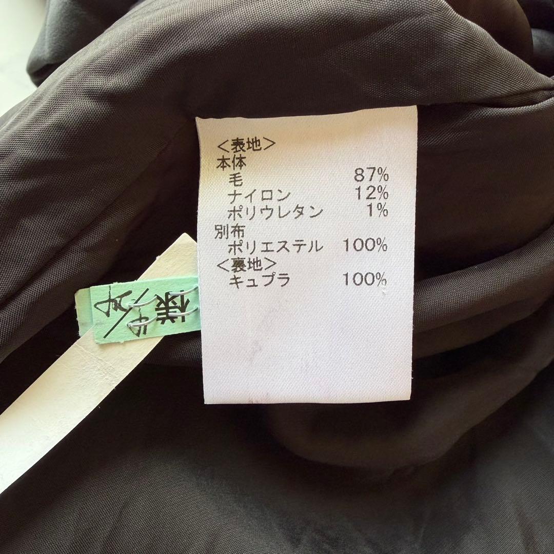 leilian レリアン 長袖ワンピース グレー L バックプリーツ 膝丈