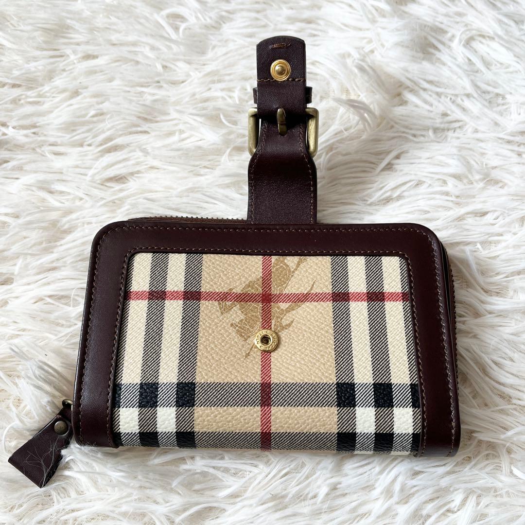 新品✨Burberry バーバリー　ノバチェック　二つ折り財布　ブラウン　レザー