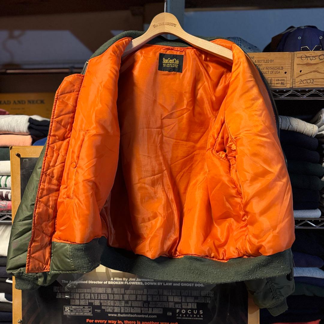90s vintage MA-1 ボンバージャケット フェード 短丈 ワイド