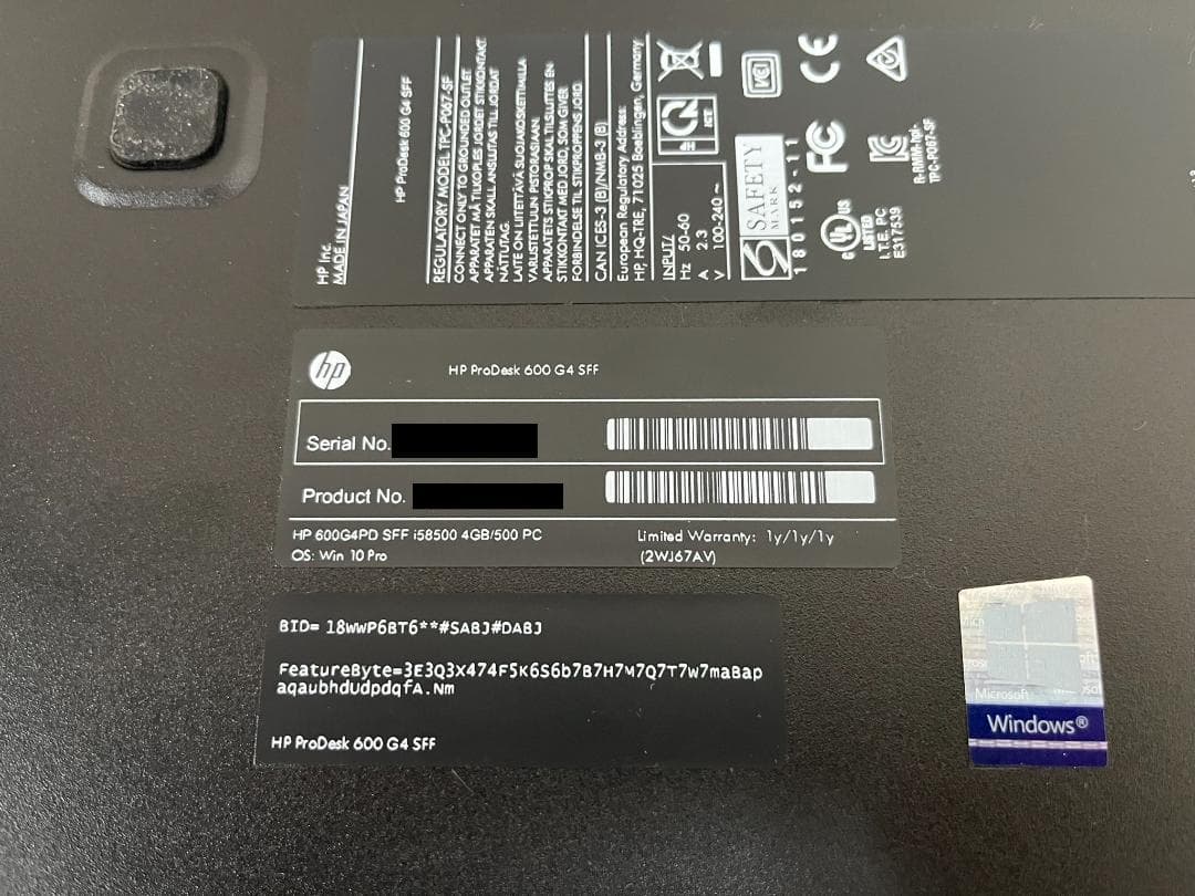 HP ProDesk 600 G4 SSF ジャンク①