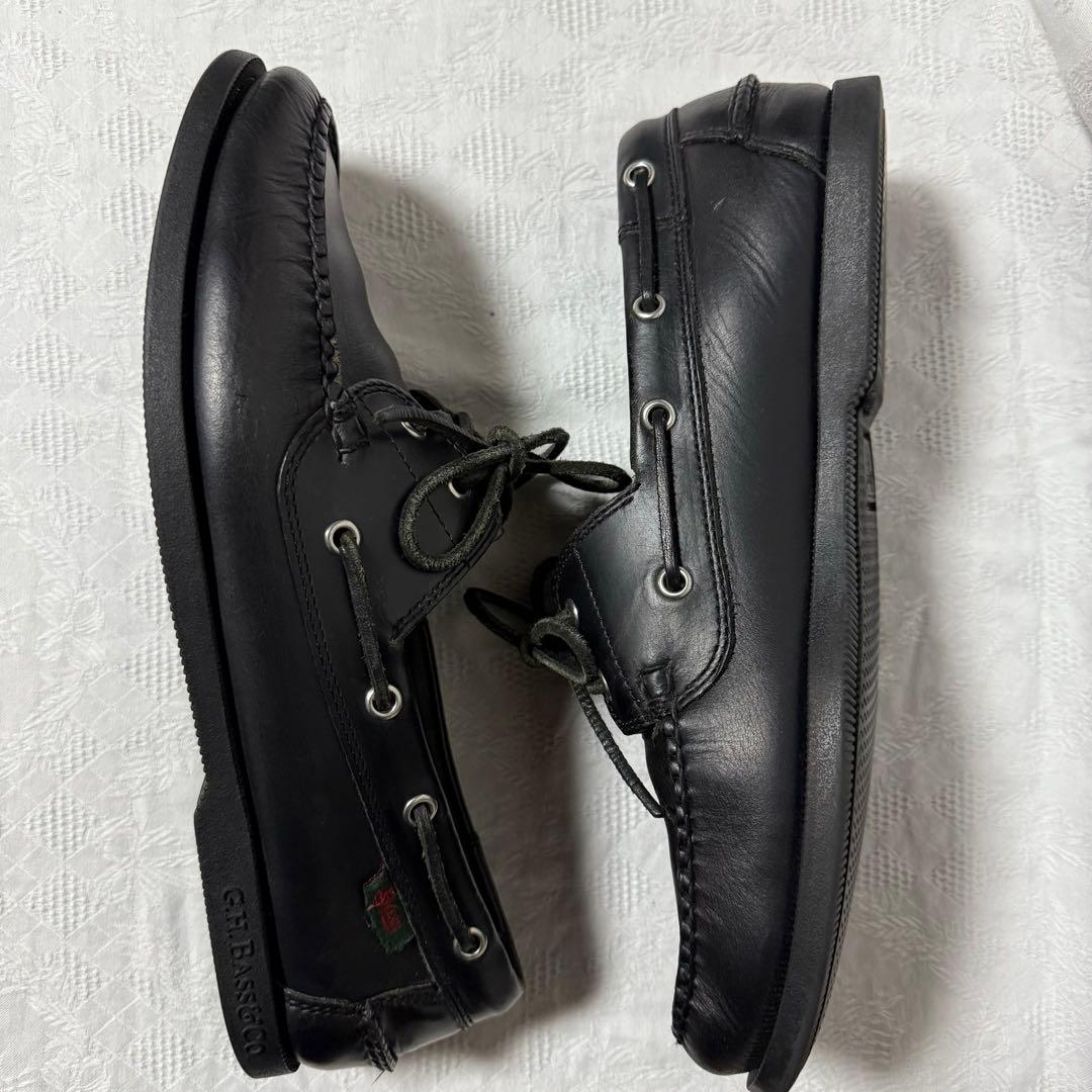 ジーエイチバス　デッキシューズ　黒　UK9　US10　EU43　28cm