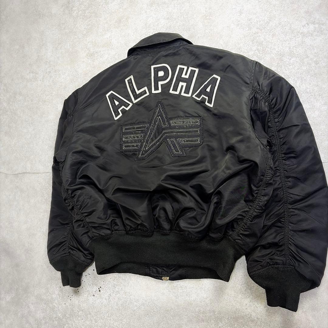 【希少XL】 90s ALPHA バックアーチロゴ CWU-45/P ブラック