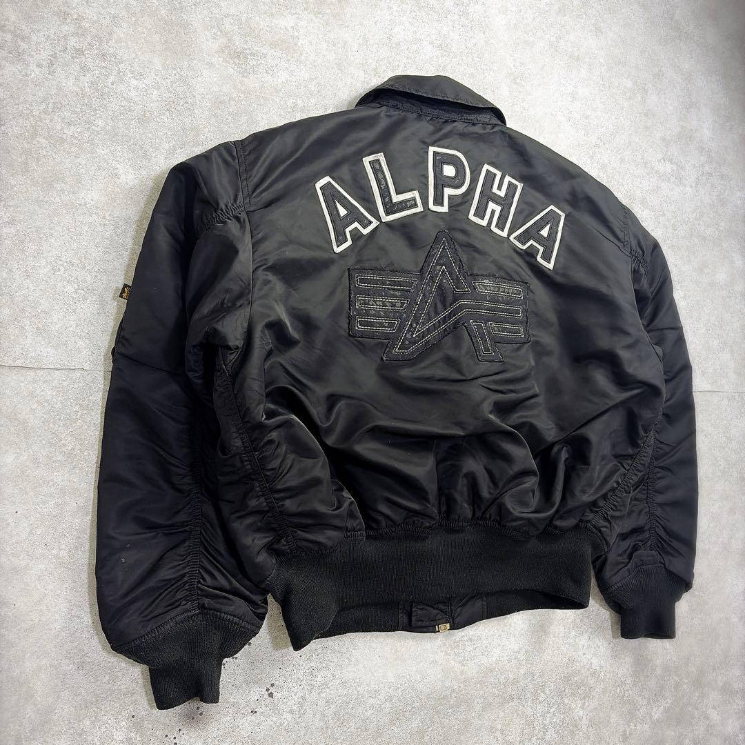 【希少XL】 90s ALPHA バックアーチロゴ CWU-45/P ブラック