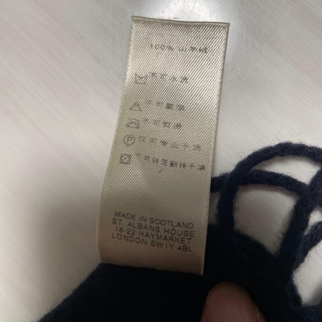 【美品】BURBERRY カシミヤマフラー ダブルフリンジ