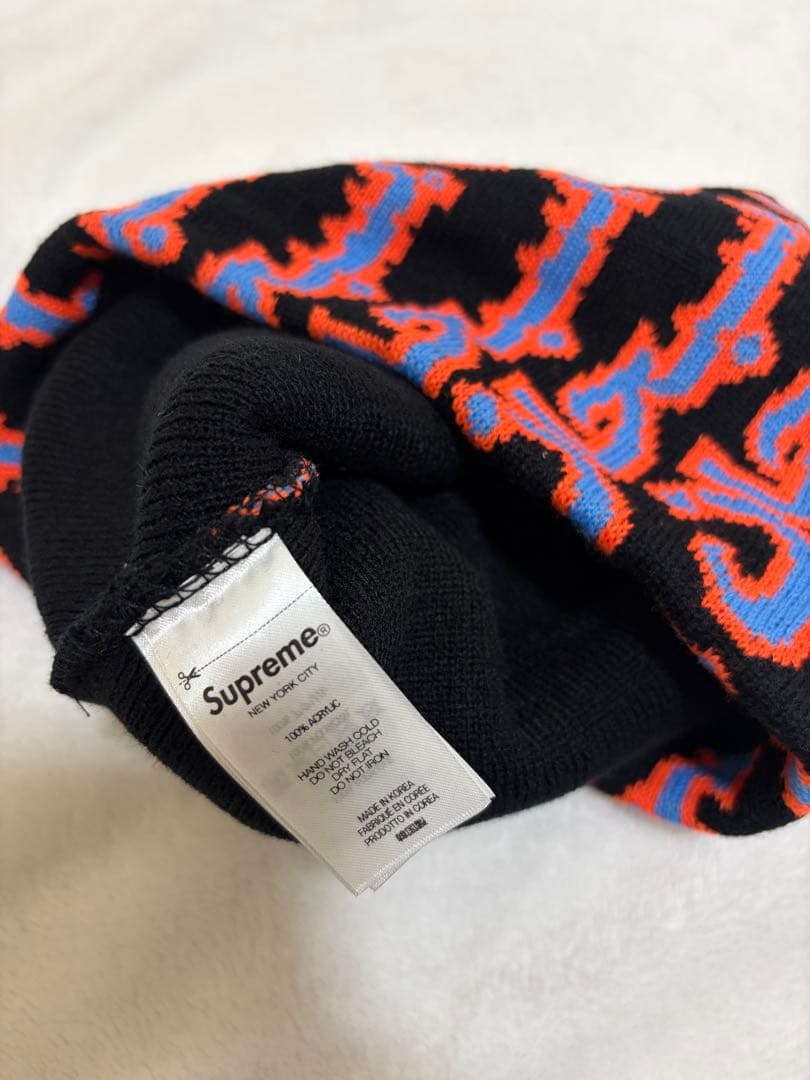 帽子 Supreme Arabic Jacquard Beanie Black