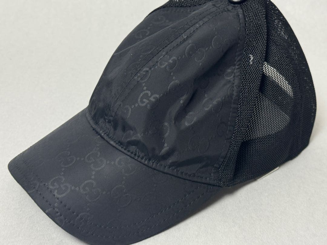 美品 GUCCI キャップ 帽子 ブラック Lサイズ59cm