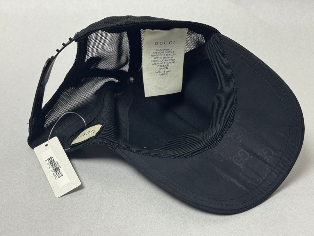 美品 GUCCI キャップ 帽子 ブラック Lサイズ59cm
