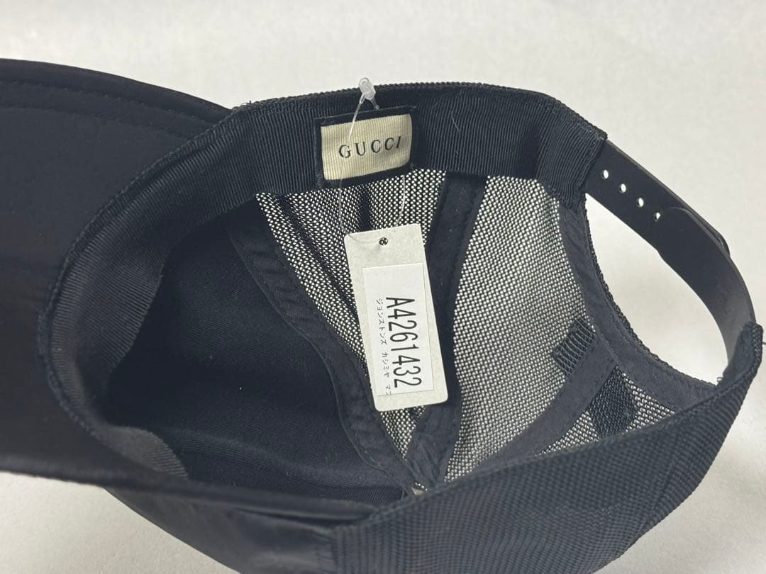 美品 GUCCI キャップ 帽子 ブラック Lサイズ59cm