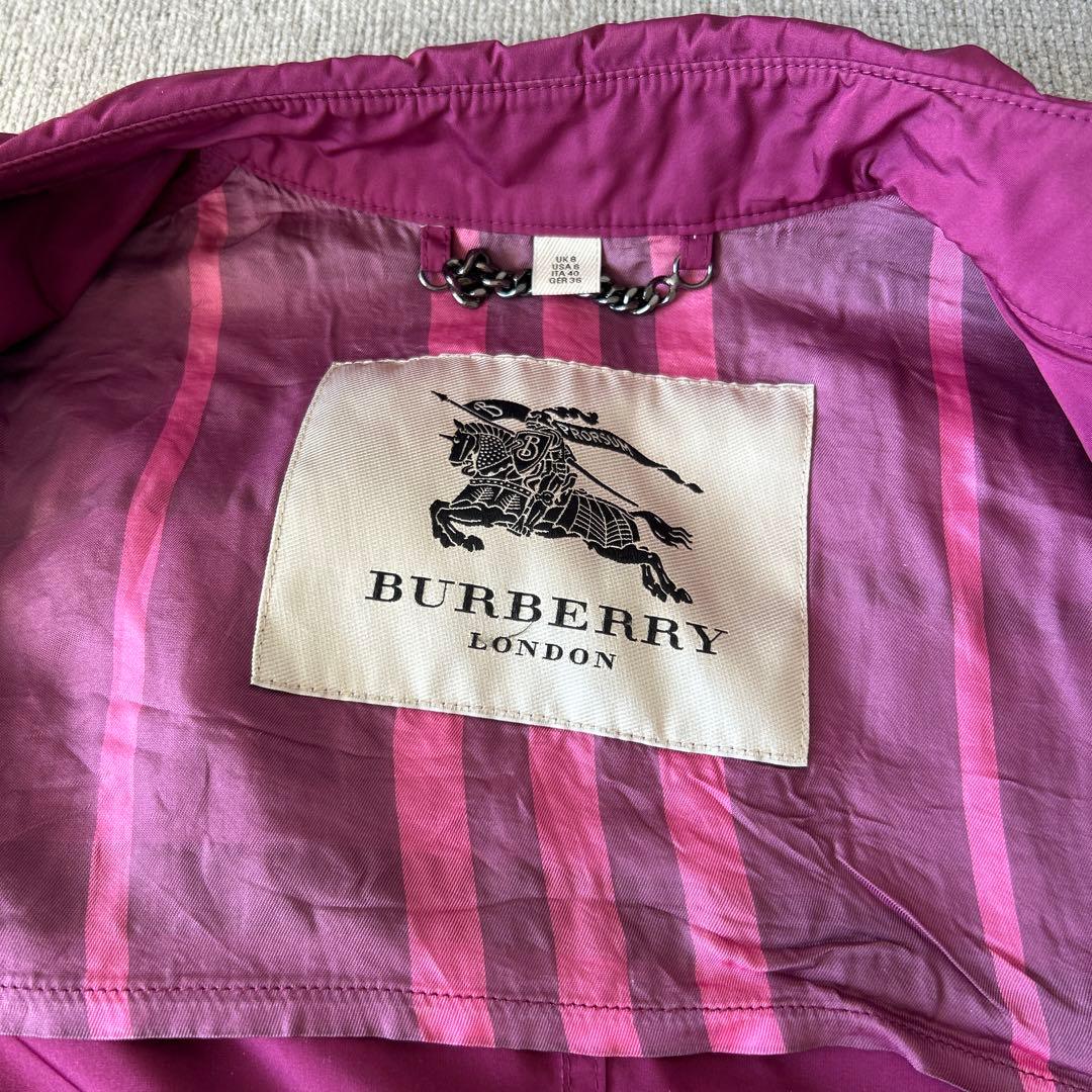BURBERRY トレンチコート レディース US6 ピンク フリル