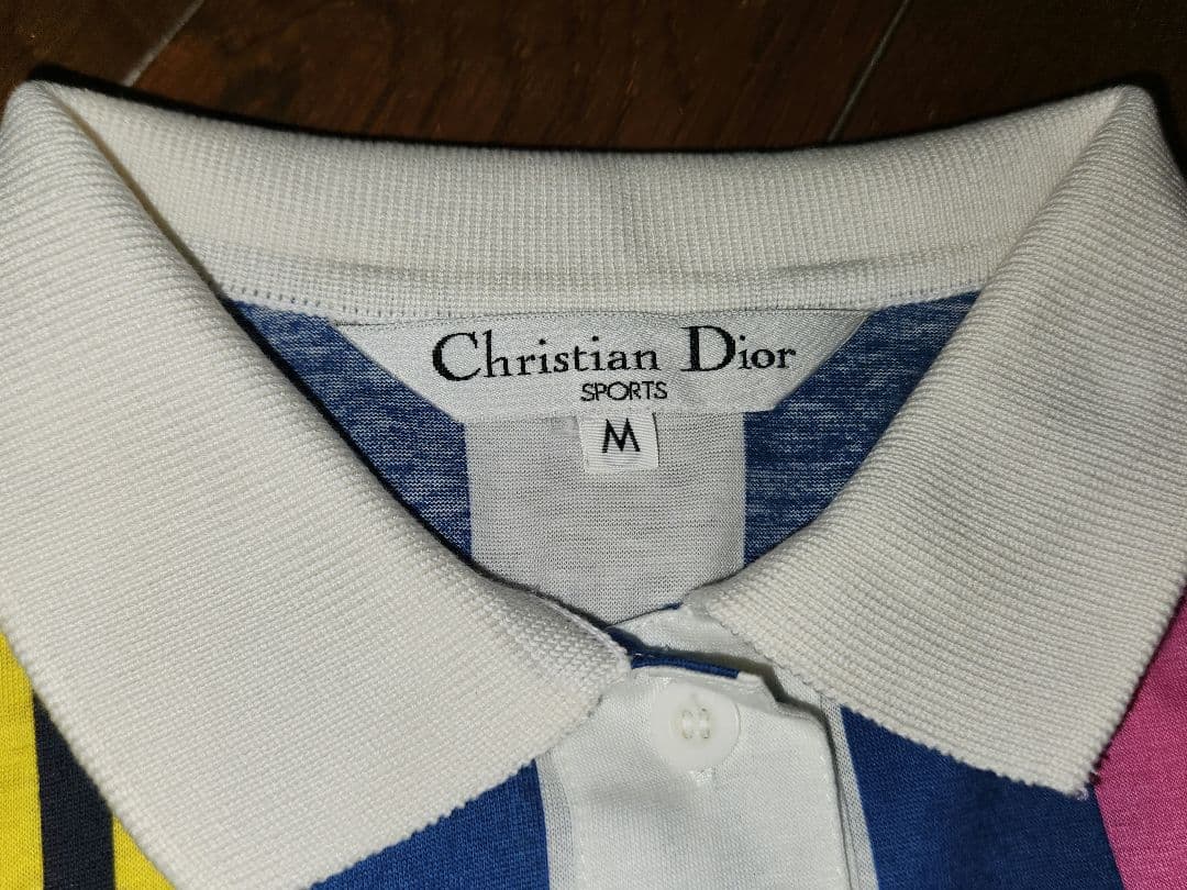 美品　Christian Dior マルチカラー 長袖ポロシャツ M