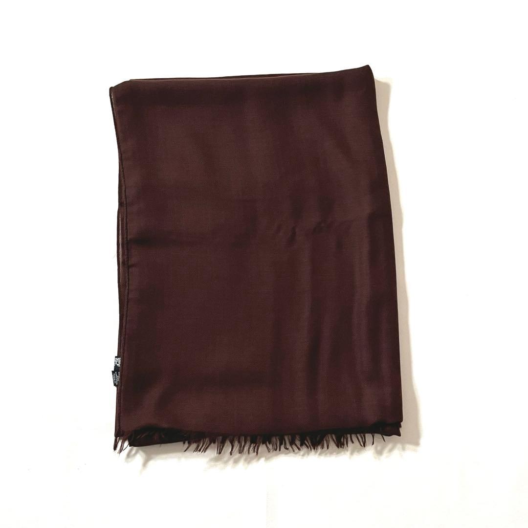 【未使用級】HERMES/エルメス　大判ストール　Hロゴ　カシミヤ　羽織り　茶
