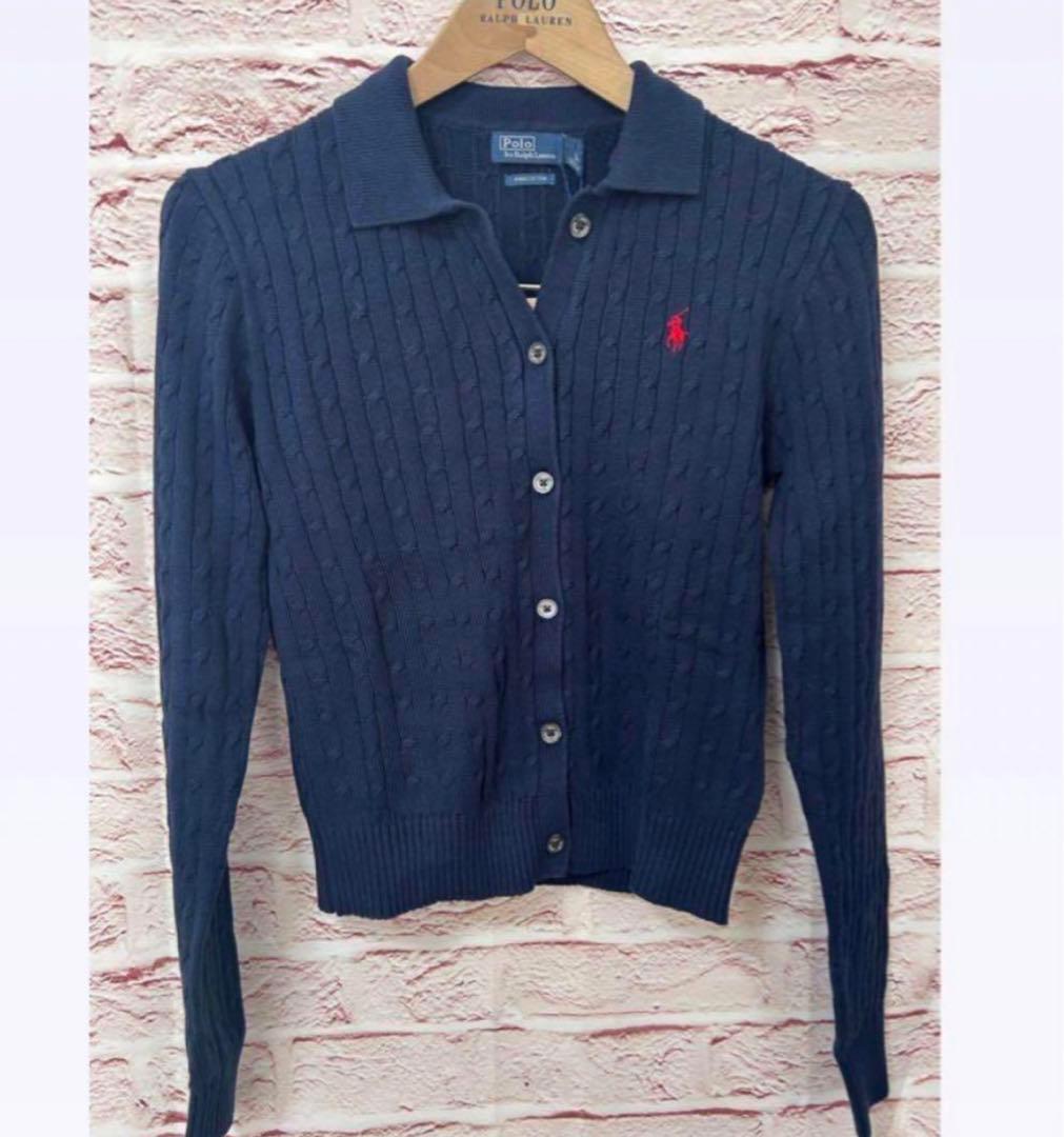 ラルフローレン　ケーブルニット コットン Polo カーディガン