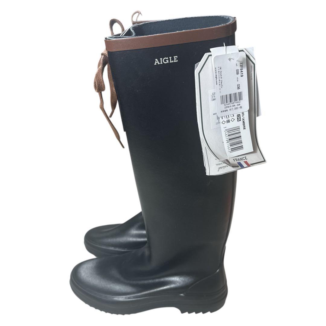 新品 未使用 タグ付き エーグル AIGLE レインブーツ