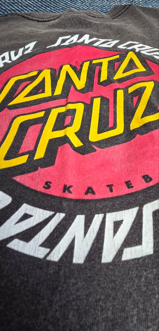 90's SANTA CRUZ Tshirt NHSタグ 黒フェード Mサイズ