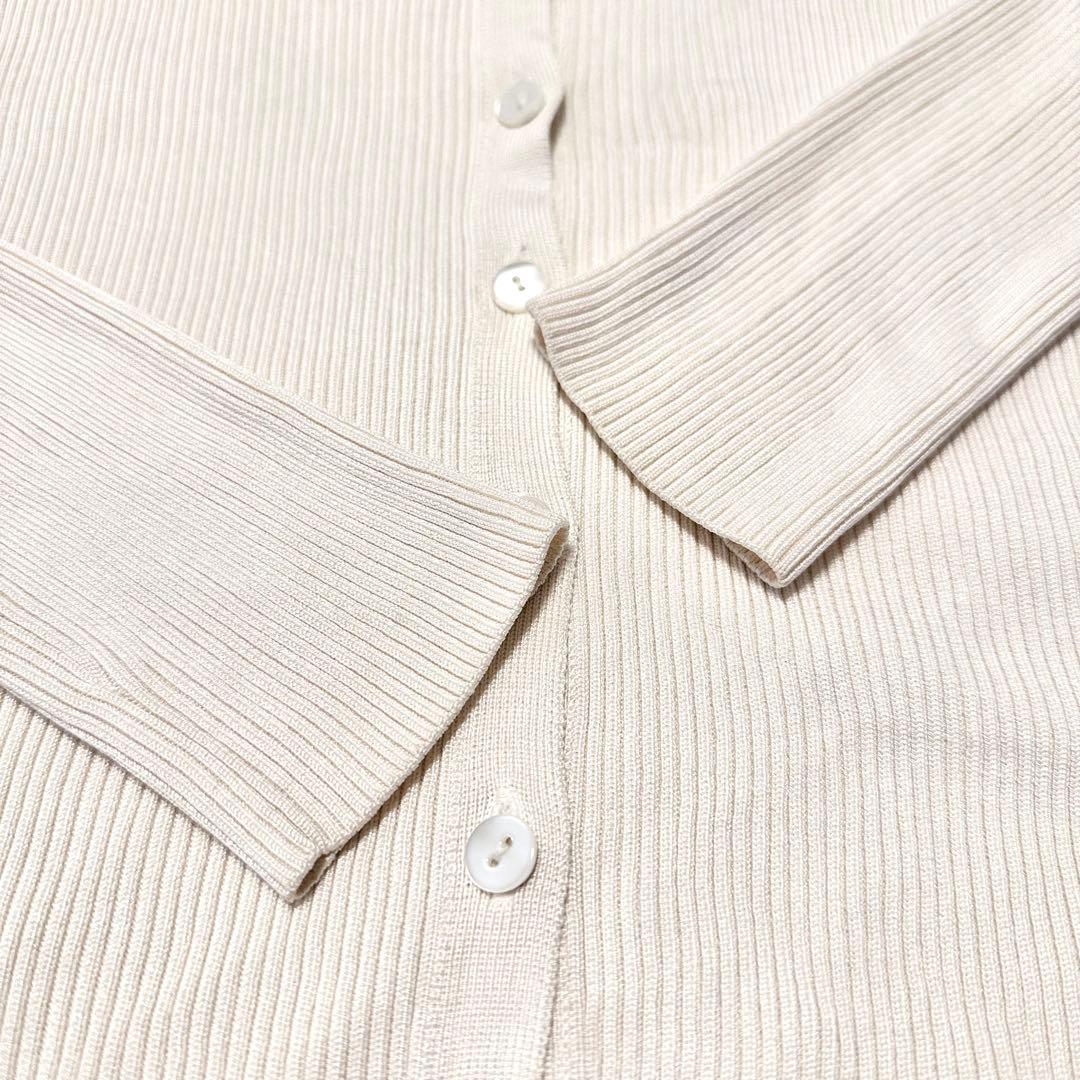 試着のみ✨TOCCA 定価3.8万 SILK RIBカーディガンアイボリー S