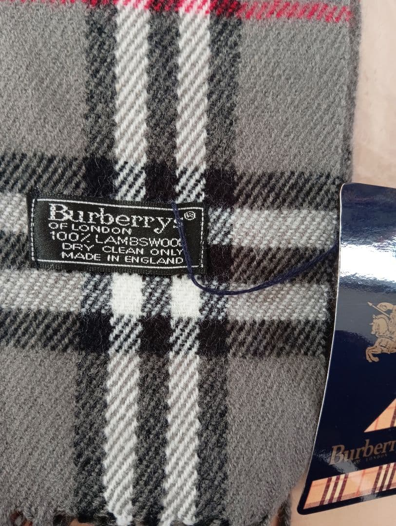 Burberry グレー チェック マフラー