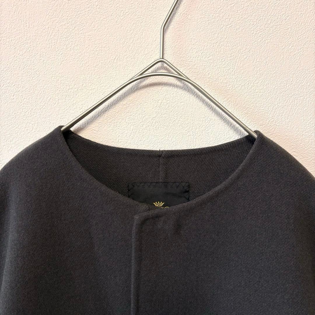 美品✨Drawer ドゥロワー ノーカラーリバーコート ウール カシミヤ 36