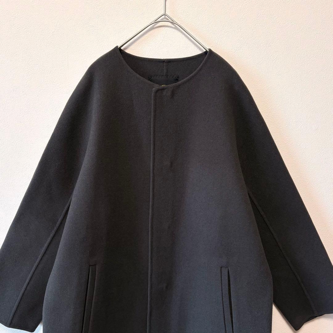 美品✨Drawer ドゥロワー ノーカラーリバーコート ウール カシミヤ 36