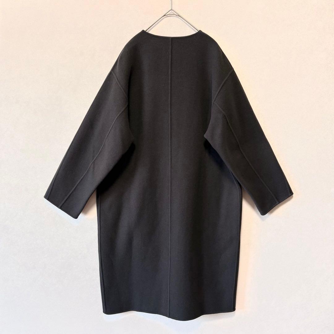 美品✨Drawer ドゥロワー ノーカラーリバーコート ウール カシミヤ 36