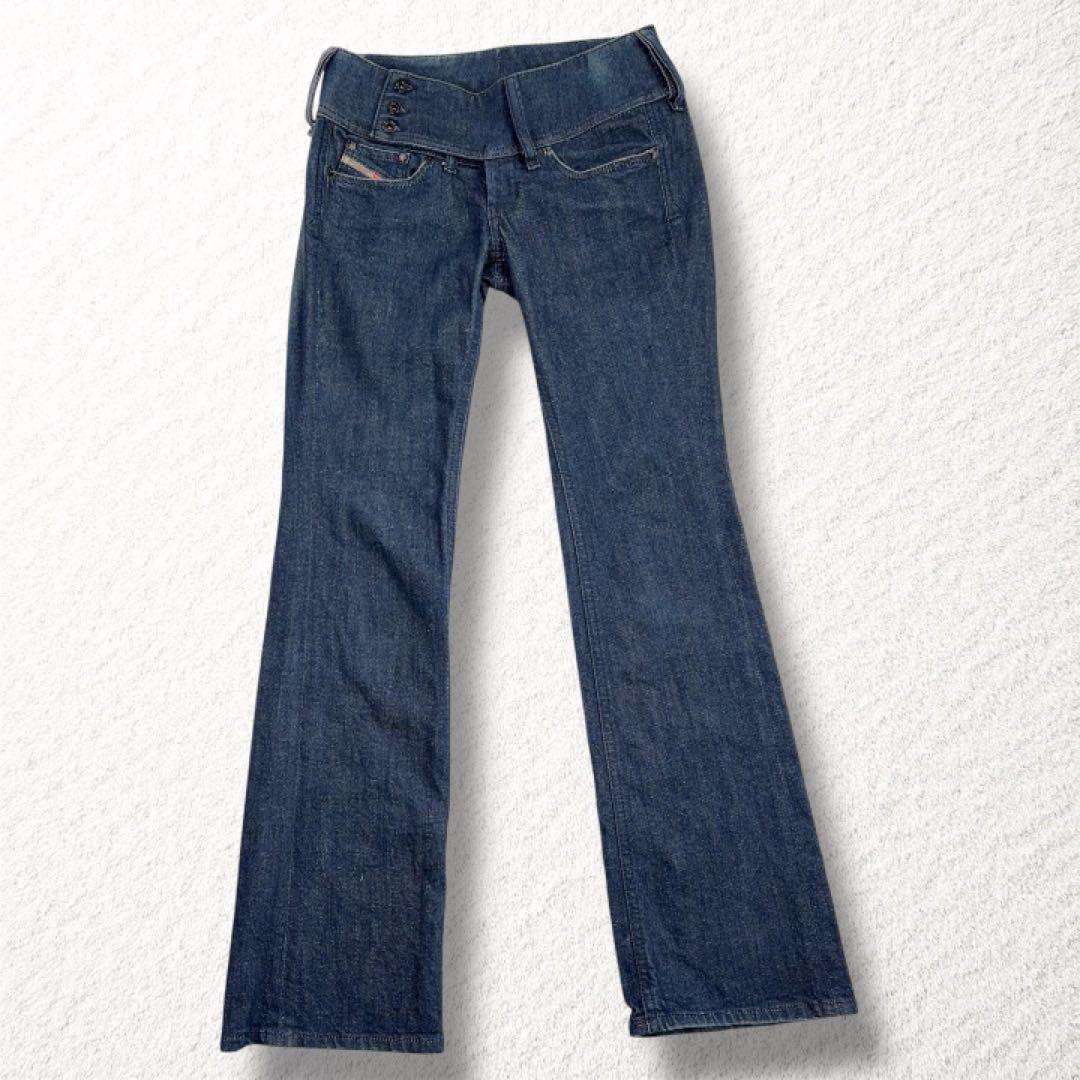 【DIESEL】ブーツカットデニム ローライズ CHEROCK 美脚 青 27