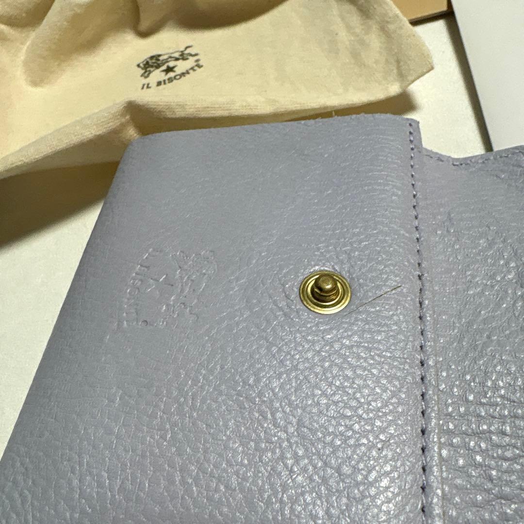 mmimiイルビゾンテ 二つ折り財布 レザー　薄紫　がま口
