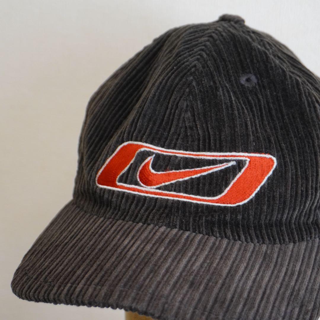90s NIKE コーデュロイ キャップ 太畝 ブラウン