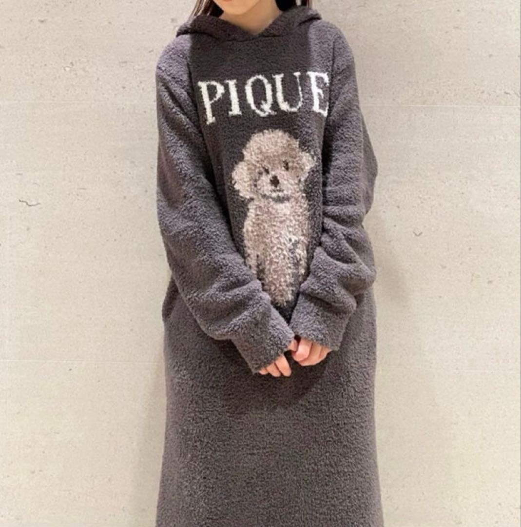 ジェラートピケ　トイプードルジャガードワンピース　わんちゃん　DOG ドレス