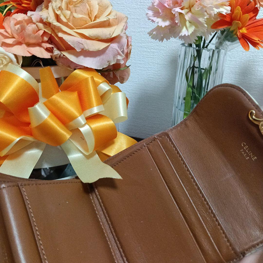 ト*ミ様 CELINE ホワイトレザー 三つ折り財布