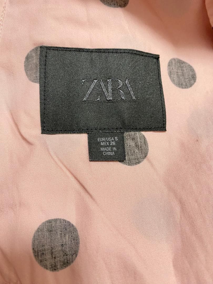 ZARA ドットプリントジャケット ライトピンク S 水玉