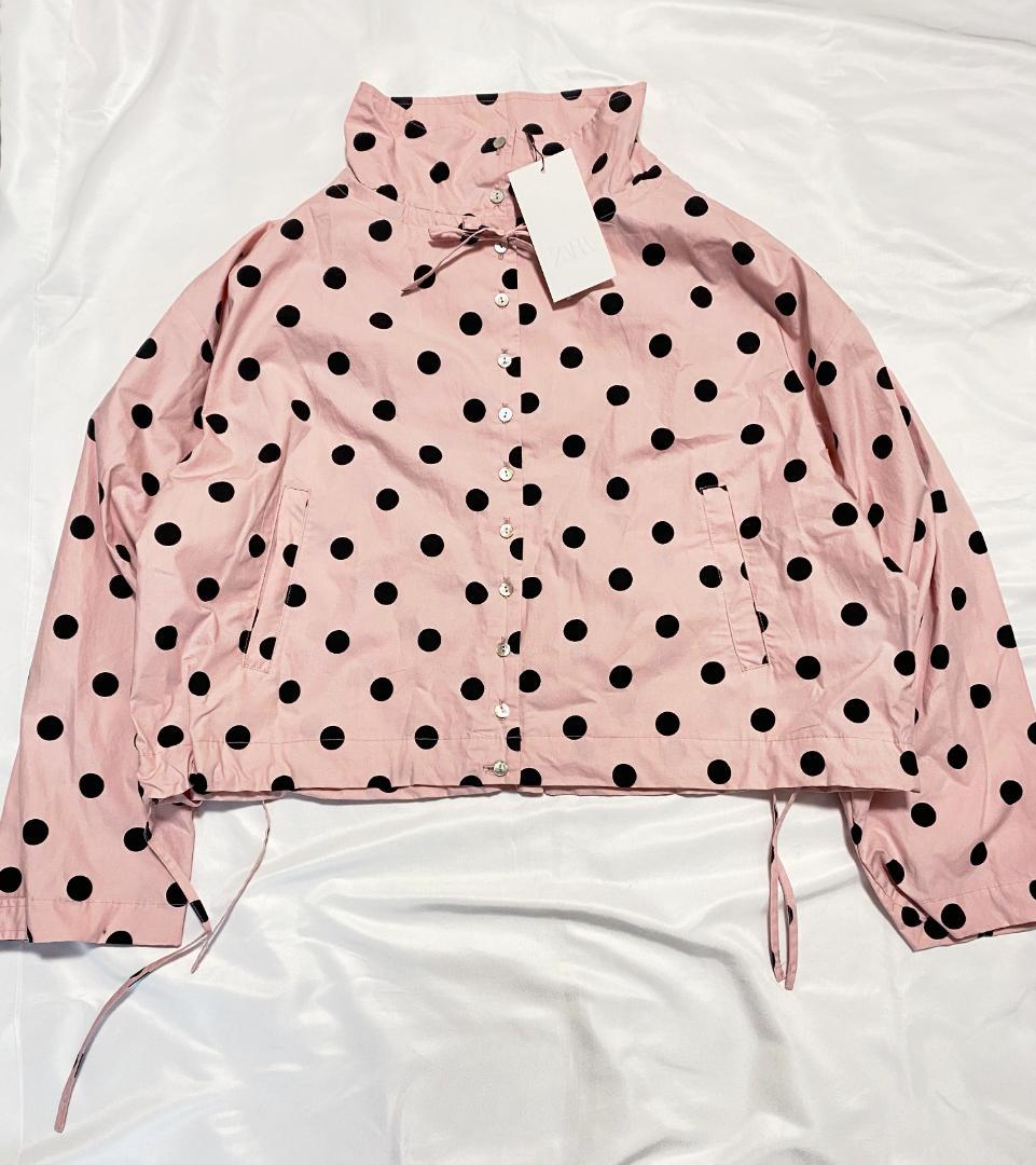 ZARA ドットプリントジャケット ライトピンク S 水玉
