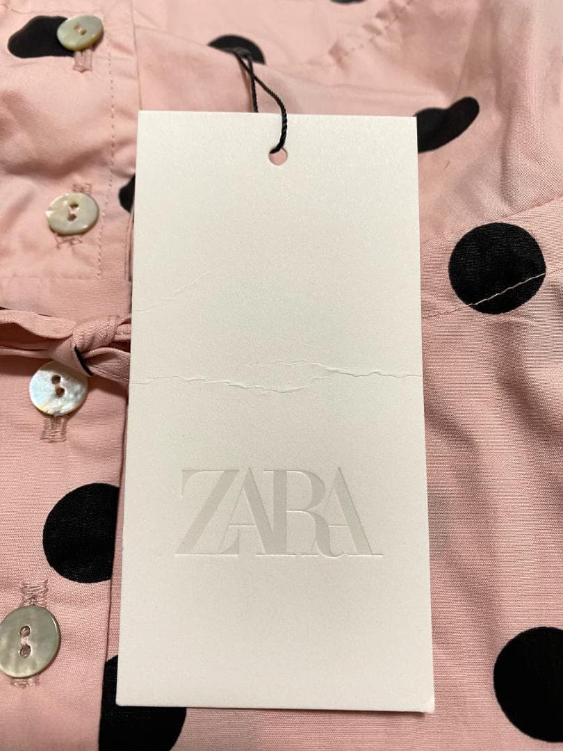 ZARA ドットプリントジャケット ライトピンク S 水玉