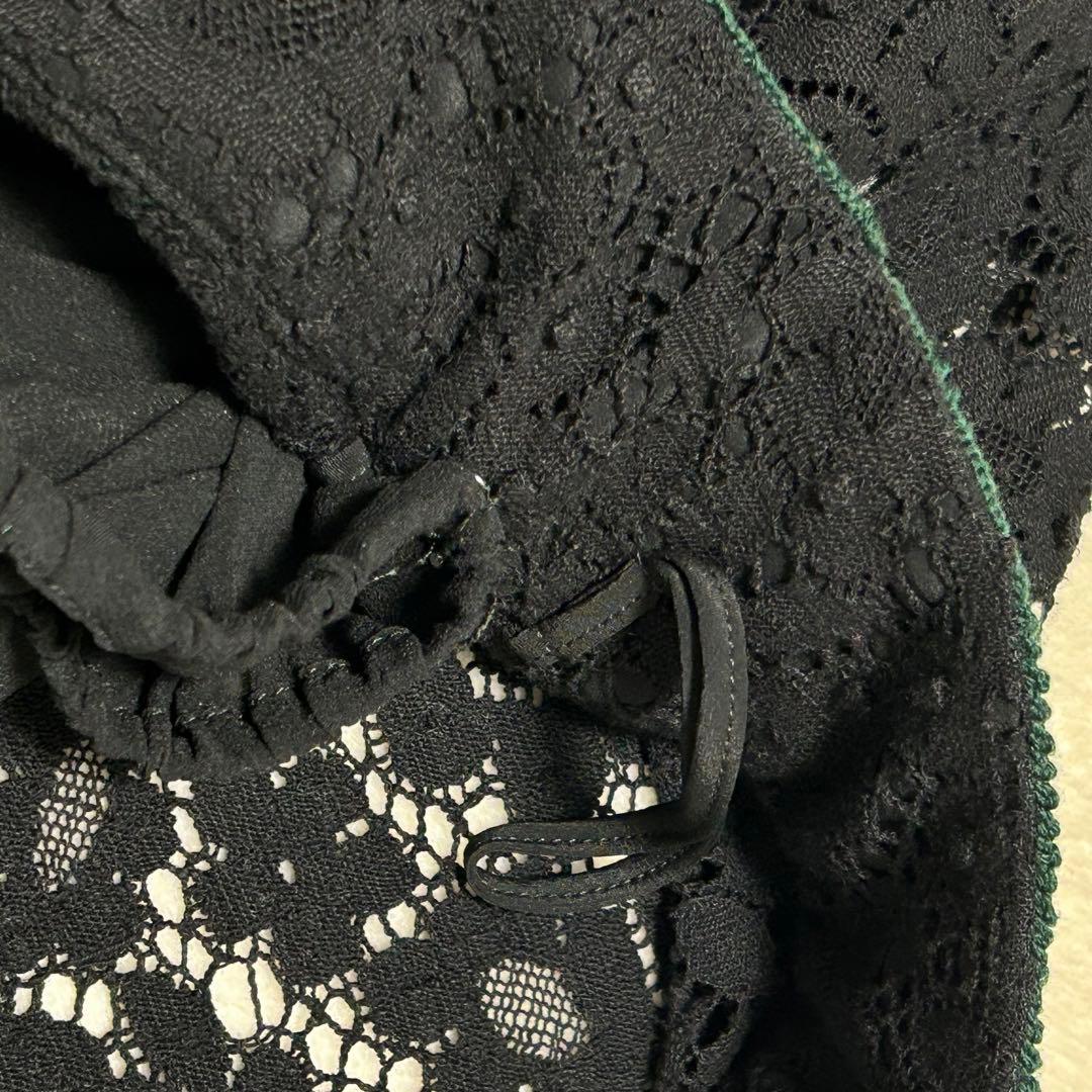 GUCCI グッチ シェリーライン 総レース フレアスカート ペチコート付 黒